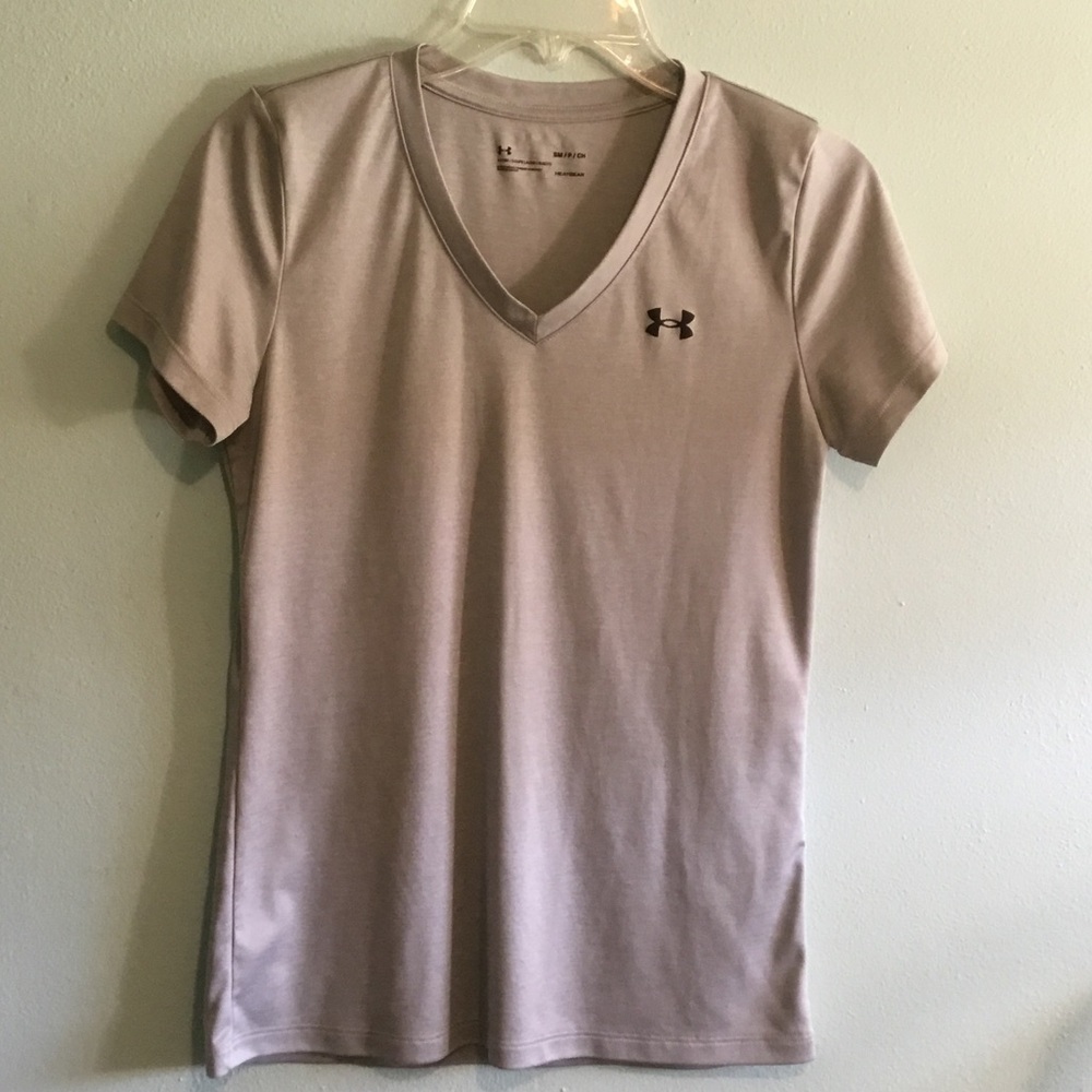 Under Armour Women's V-Neck Short Sleeve Top - Light Gray